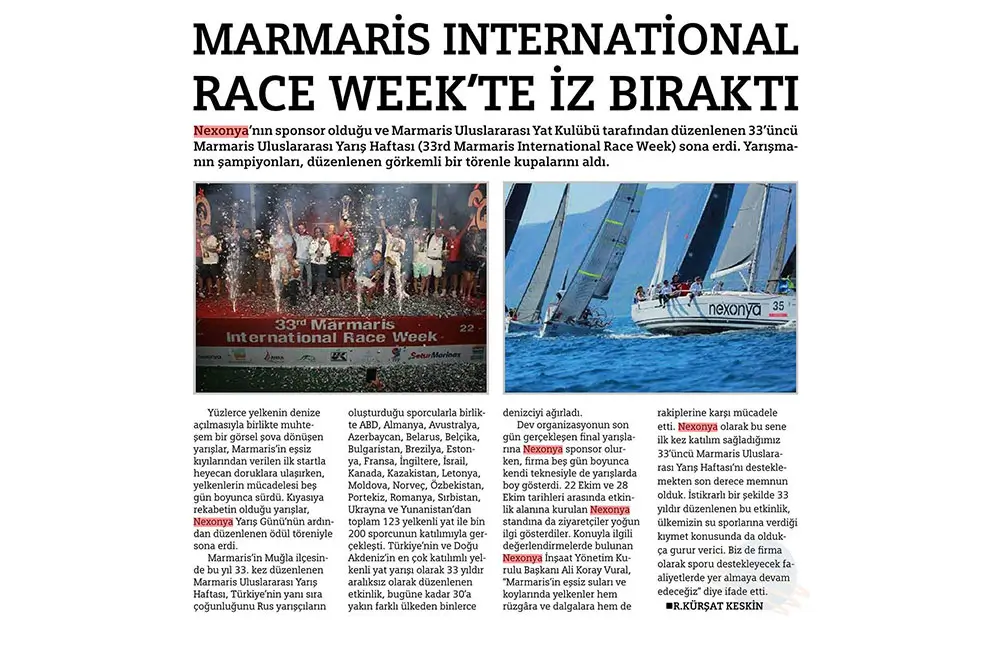 Nexonya Marmaris International Race Week’te iz bıraktı - Muğla Gazetesi