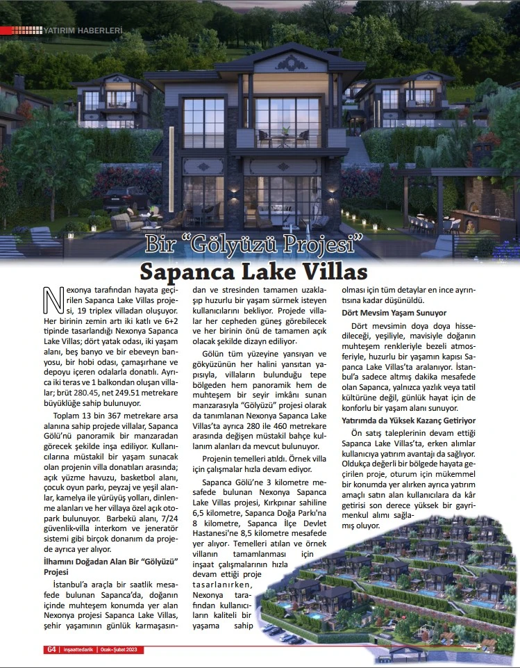 Bir Gölyüzü Projesi Sapanca Lake Villas 